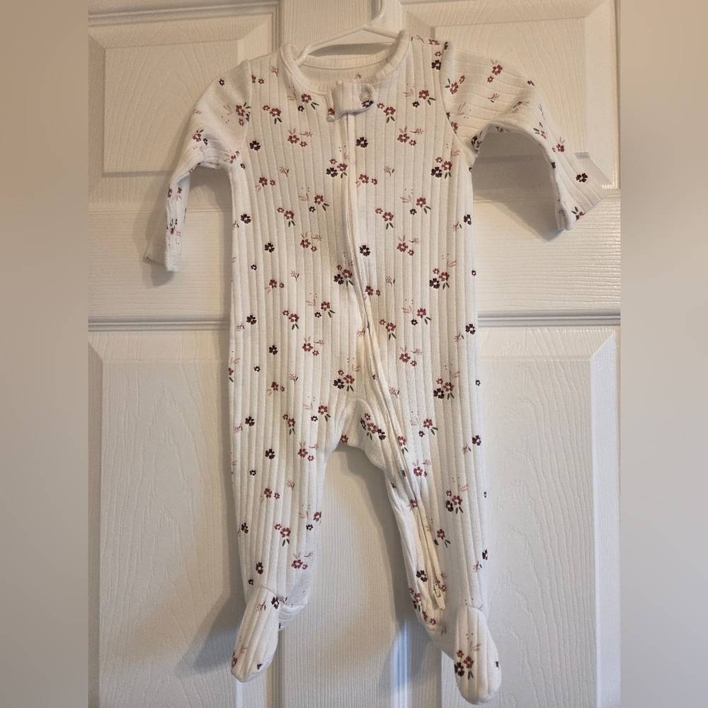 Carter's White Floral Footie One Piece